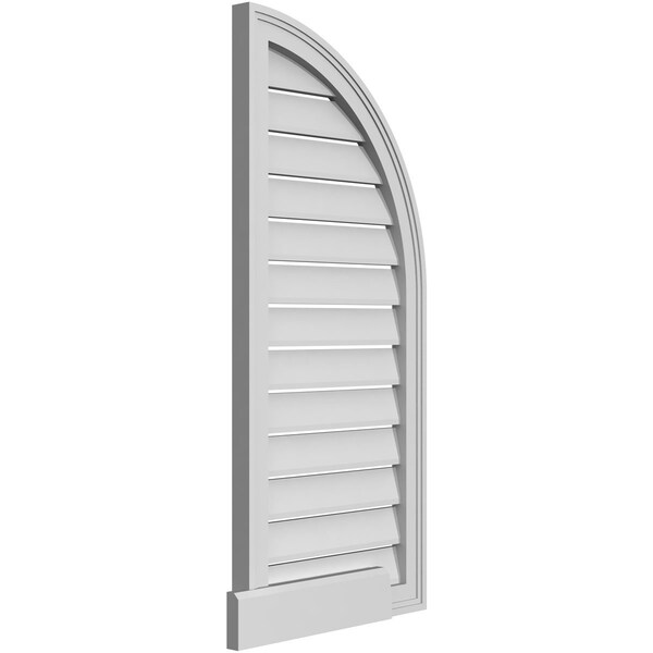 Ekena Millwork Quarter Round Top Right Surface Mount PVC Gable Vent w/ 2"W x 2"P Brickmould Sill Frame, 18"W x 40"H - GVPQR18X4003SF