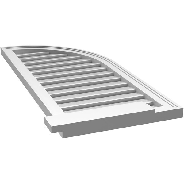 Ekena Millwork Quarter Round Top Right Surface Mount PVC Gable Vent w/ 2"W x 2"P Brickmould Sill Frame, 18"W x 40"H - GVPQR18X4003SF