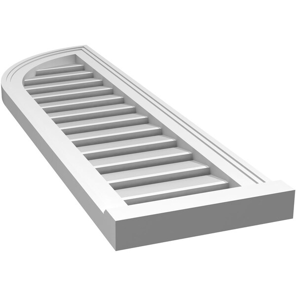 Ekena Millwork Quarter Round Top Left Surface Mount PVC Gable Vent w/ 2"W x 2"P Brickmould Sill Frame, 12"W x 40"H - GVPQL12X4003SF