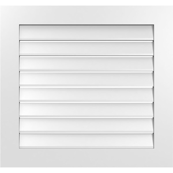 Ekena Millwork Vertical Surface Mount PVC Gable Vent: Functional, w/ 3-1/2"W x 1"P Standard Frame, 32"W x 30"H - GVPVE32X3001SF