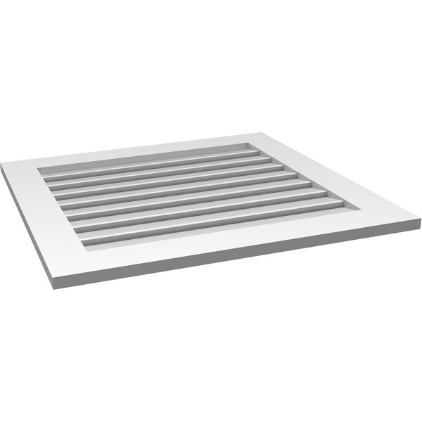 Ekena Millwork Vertical Surface Mount PVC Gable Vent: Functional, w/ 3-1/2"W x 1"P Standard Frame, 32"W x 30"H - GVPVE32X3001SF