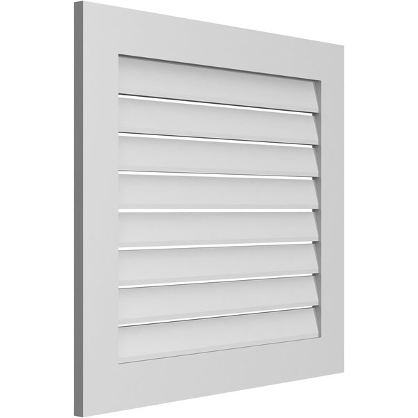 Ekena Millwork Vertical Surface Mount PVC Gable Vent: Functional, w/ 3-1/2"W x 1"P Standard Frame, 32"W x 30"H - GVPVE32X3001SF