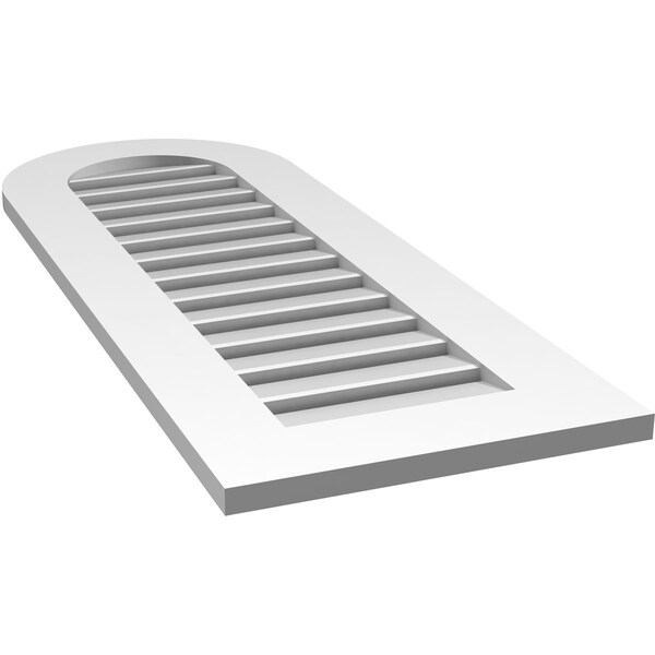 Ekena Millwork Round Top Surface Mount PVC Gable Vent: Functional, w/ 3-1/2"W x 1"P Standard Frame, 16"W x 42"H - GVPRT16X4201SF
