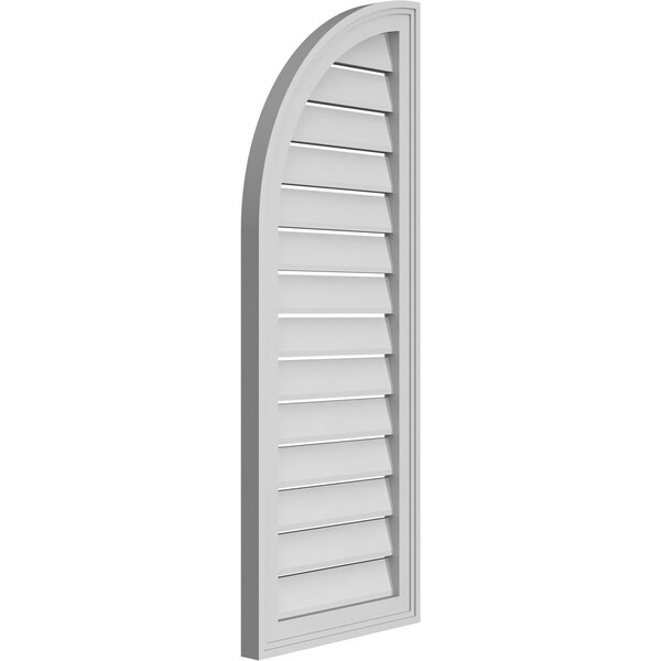 Ekena Millwork Quarter Round Top Left Surface Mount PVC Gable Vent w/ 2"W x 1-1/2"P Brickmould Frame, 16"W x 42"H - GVPQL16X4202SF