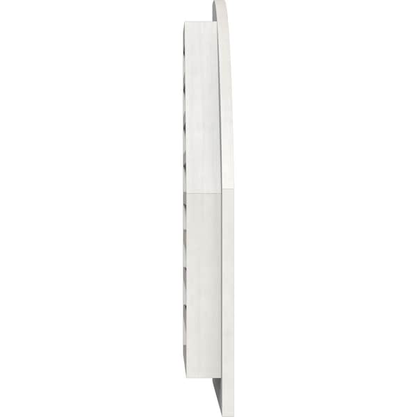 Ekena Millwork Quarter Round Top Left, Western Red Cedar Gable Vent w/1" x 4" Flat Trim Frame, 10"W x 14"H - GVWQL10X1401RFPWR