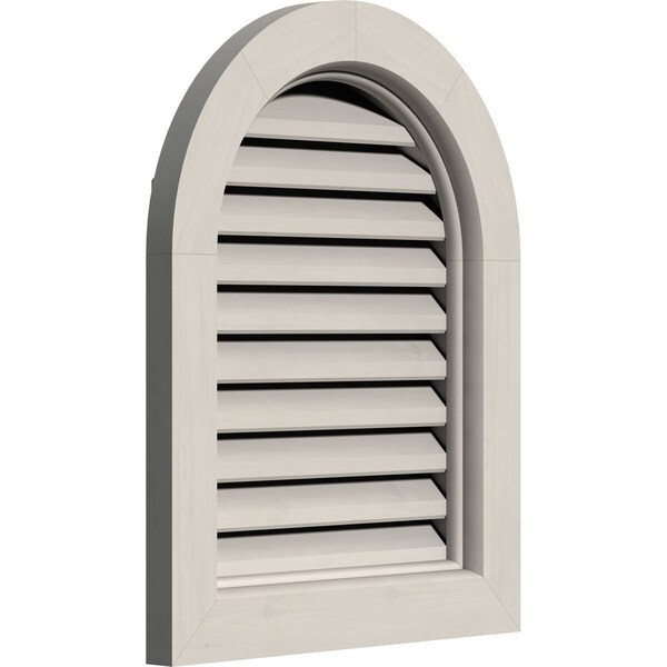 Ekena Millwork Round Top Gable Vent, Functional, Western Red Cedar Gable Vent w/Brick Mould Face Frame, 36"W x 34"H - GVWRT36X3400SFPWR