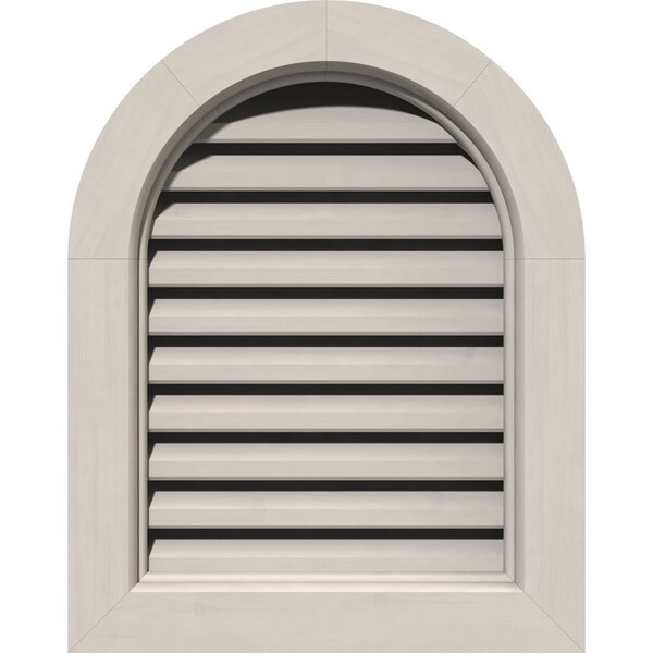 Ekena Millwork Round Top Gable Vent, Functional, Western Red Cedar Gable Vent w/Brick Mould Face Frame, 36"W x 34"H - GVWRT36X3400SFPWR
