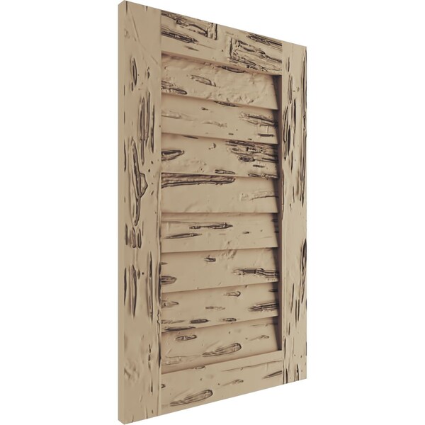 Ekena Millwork Timberthane Pecky Cypress Vertical Faux Wood Non-Functional Gable Vent, Primed Tan, 12"W x 36"H - GVURVE12X36DPCPR