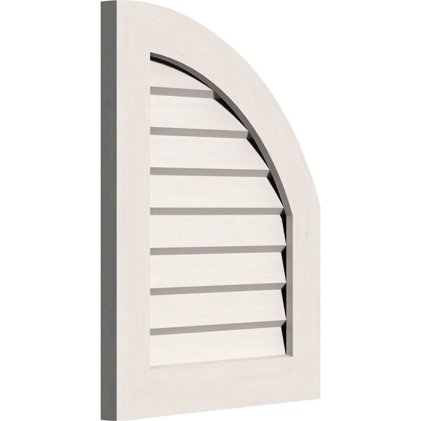 Ekena Millwork Quarter Round Top Right Non-Functional, PVC Gable Vent w/ 1" x 4" Flat Trim Frame, 10"W x 18"H - GVPQR10X1801DUN