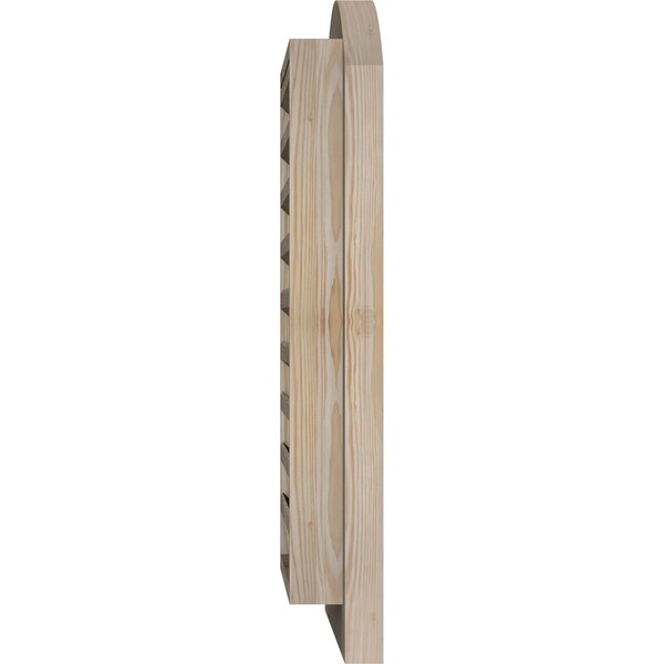 Ekena Millwork Arch Top Gable Vent Unfinished, Functional, Pine Gable Vent w/ Brick Mould Face Frame, 18"W x 36"H - GVWAR18X3600SFUPI