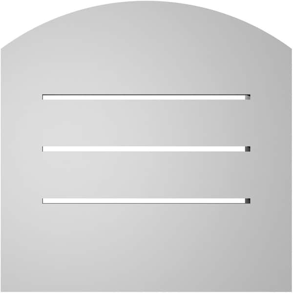 Ekena Millwork Arch Top Surface Mount PVC Gable Vent: Non-Functional, w/2"W x 1-1/2"P Brickmould Frame, 12"W x 42"H - GVPAR12X4202SN