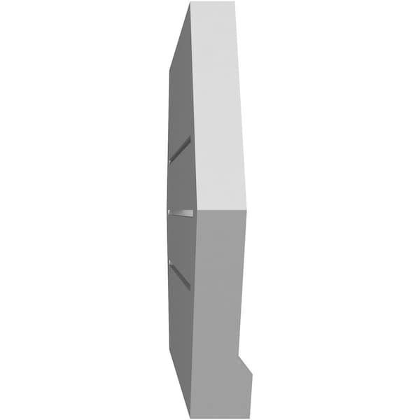 Ekena Millwork Half Round Surface Mount PVC Gable Vent: Functional, w/ 2"W x 2"P Brickmould Sill Frame, 28"W x 14"H - GVPHR28X1403SF