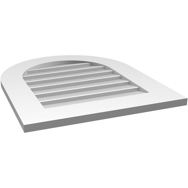 Ekena Millwork Round Top Surface Mount PVC Gable Vent: Non-Functional, w/ 3-1/2"W x 1"P Standard Frame, 22"W x 26"H - GVPRT22X2601SN
