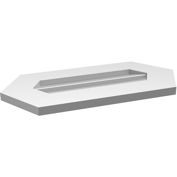 Ekena Millwork Half Round Surface Mount PVC Gable Vent w/ 3-1/2"W x 1"P Standard Frame, 24"W x 12"H - GVPHR24X1201SN