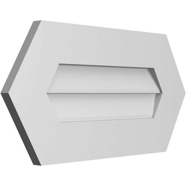 Ekena Millwork Half Round Surface Mount PVC Gable Vent w/ 3-1/2"W x 1"P Standard Frame, 24"W x 12"H - GVPHR24X1201SN