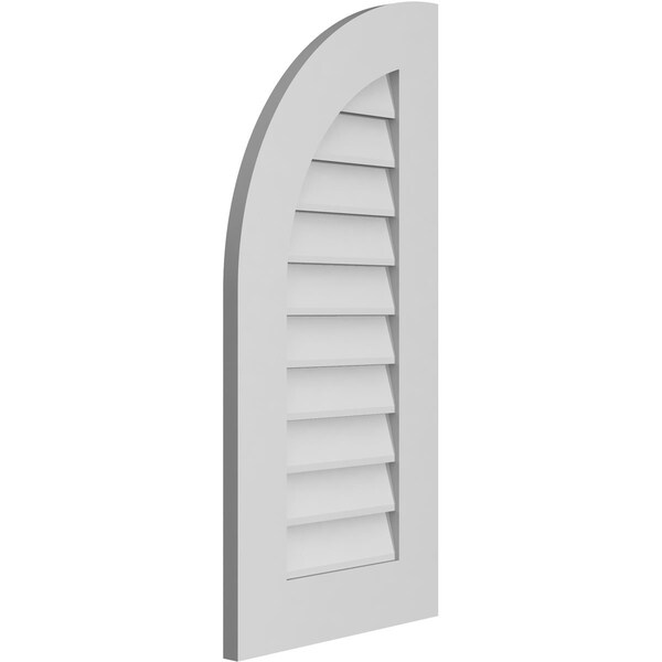 Ekena Millwork Quarter Round Top Left Surface Mount PVC Gable Vent w/ 3-1/2"W x 1"P Standard Frame, 16"W x 34"H - GVPQL16X3401SN