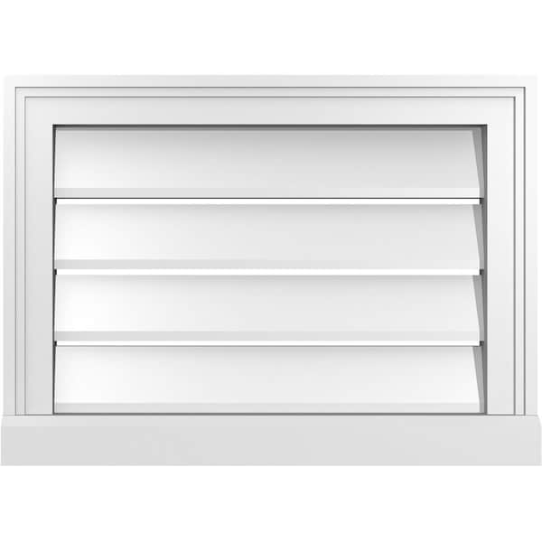 Ekena Millwork Vertical Surface Mount PVC Gable Vent: Functional, w/ 2"W x 2"P Brickmould Sill Frame, 22"W x 16"H - GVPVE22X1603SF