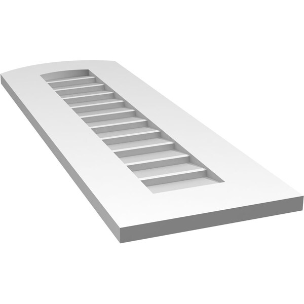 Ekena Millwork Arch Top Surface Mount PVC Gable Vent: Functional, w/ 3-1/2"W x 1"P Standard Frame, 12"W x 36"H - GVPAR12X3601SF