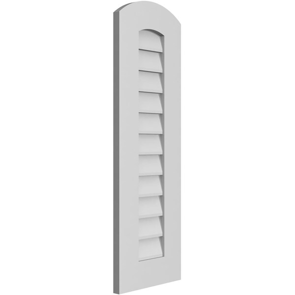 Ekena Millwork Arch Top Surface Mount PVC Gable Vent: Functional, w/ 3-1/2"W x 1"P Standard Frame, 12"W x 36"H - GVPAR12X3601SF