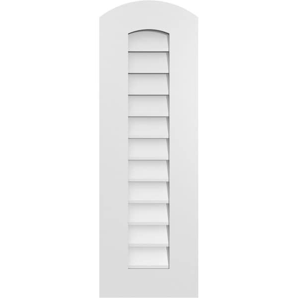 Ekena Millwork Arch Top Surface Mount PVC Gable Vent: Functional, w/ 3-1/2"W x 1"P Standard Frame, 12"W x 36"H - GVPAR12X3601SF