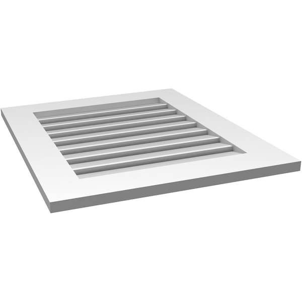 Ekena Millwork Vertical Surface Mount PVC Gable Vent: Functional, w/ 3-1/2"W x 1"P Standard Frame, 24"W x 28"H - GVPVE24X2801SF