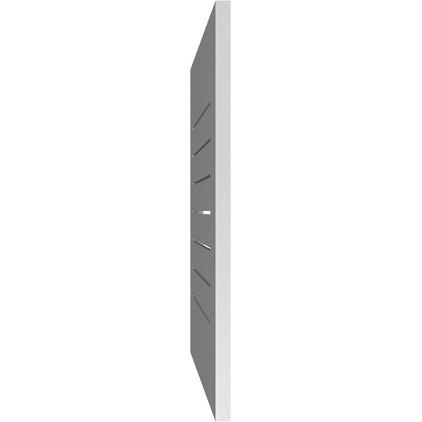 Ekena Millwork Vertical Surface Mount PVC Gable Vent: Functional, w/ 3-1/2"W x 1"P Standard Frame, 24"W x 28"H - GVPVE24X2801SF