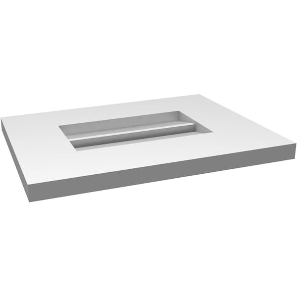 Ekena Millwork Vertical Surface Mount PVC Gable Vent: Functional, w/ 3-1/2"W x 1"P Standard Frame, 16"W x 12"H - GVPVE16X1201SF