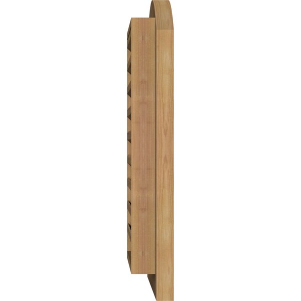 Ekena Millwork Arch Top Gable Vent Functional, Western Red Cedar Gable Vent w/ Brick Mould Face Frame, 20"W x 22"H - GVWAR20X2200SFUWR