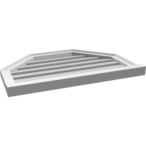 Ekena Millwork Octagonal Top Surface Mount PVC Gable Vent w/ 2"W x 2"P Brickmould Sill Frame, 30"W x 20"H - GVPOT30X2003SF