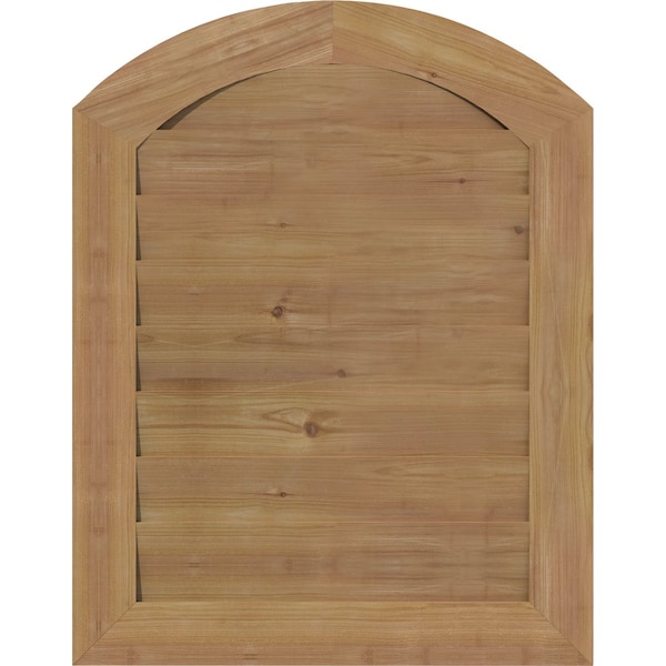 Ekena Millwork Arch Top Gable Vent Non-Functional Western Red Cedar Gable Vent w/Decorative Face Frame, 16"W x 34"H - GVWAR16X3402SDUWR