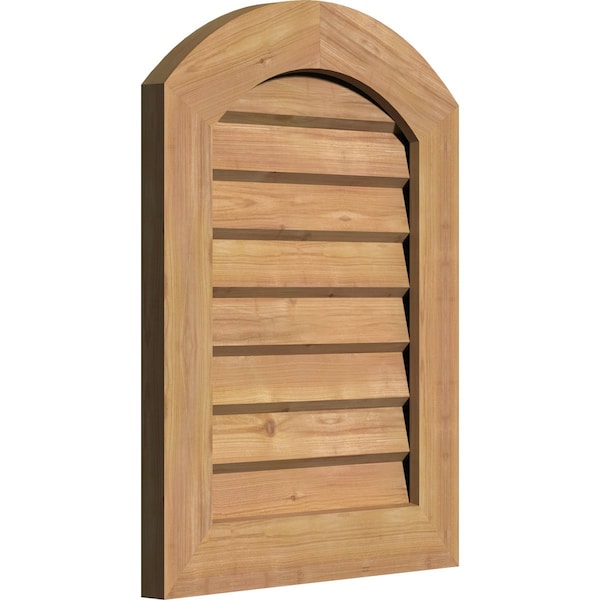 Ekena Millwork Arch Top Gable Vent Non-Functional Western Red Cedar Gable Vent w/Decorative Face Frame, 16"W x 34"H - GVWAR16X3402SDUWR