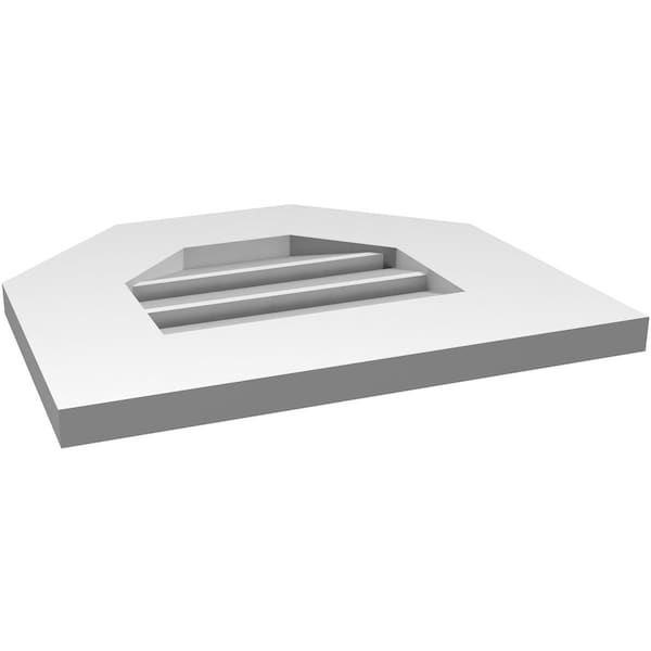 Ekena Millwork Octagonal Top Surface Mount PVC Gable Vent: Functional, w/ 3-1/2"W x 1"P Standard Frame, 16"W x 14"H - GVPOT16X1401SF
