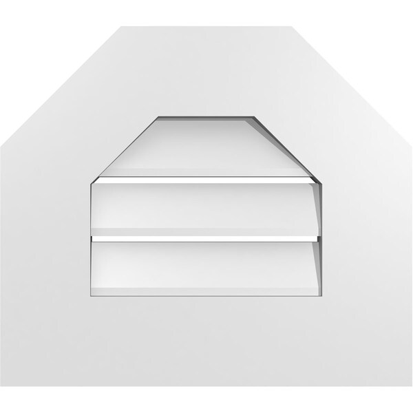 Ekena Millwork Octagonal Top Surface Mount PVC Gable Vent: Functional, w/ 3-1/2"W x 1"P Standard Frame, 16"W x 14"H - GVPOT16X1401SF
