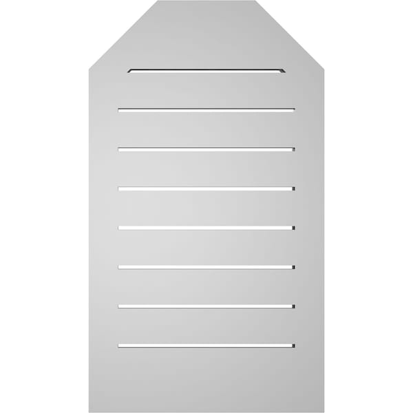 Ekena Millwork Octagonal Top Surface Mount PVC Gable Vent w/ 2"W x 1-1/2"P Brickmould Frame, 16"W x 28"H - GVPOT16X2802SF