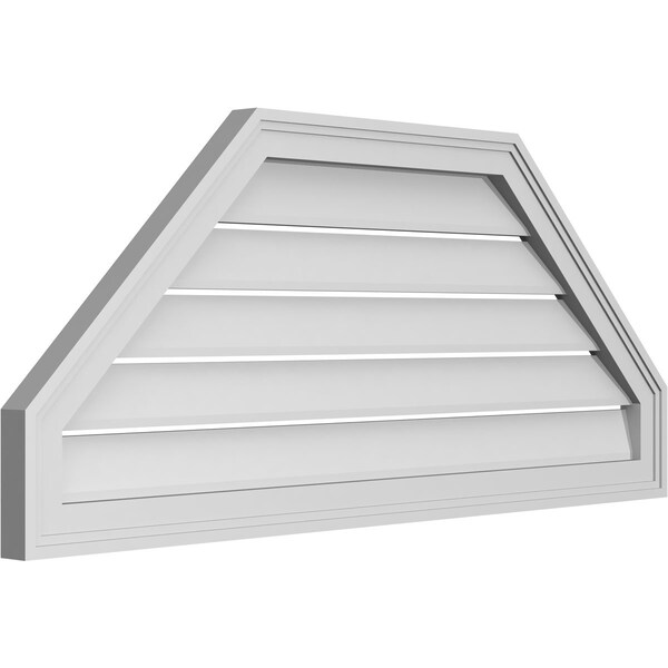 Ekena Millwork Octagonal Top Surface Mount PVC Gable Vent w/ 2"W x 1-1/2"P Brickmould Frame, 42"W x 18"H - GVPOT42X1802SF