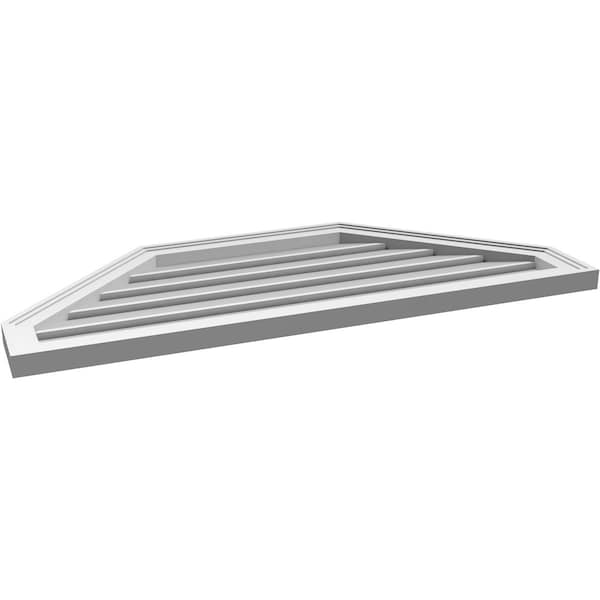 Ekena Millwork Octagonal Top Surface Mount PVC Gable Vent w/ 2"W x 1-1/2"P Brickmould Frame, 42"W x 18"H - GVPOT42X1802SF