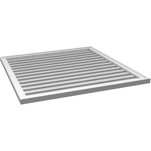 Ekena Millwork Vertical Surface Mount PVC Gable Vent: Functional, w/ 2"W x 1-1/2"P Brickmould Frame, 40"W x 40"H - GVPVE40X4002SF