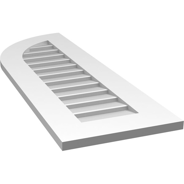 Ekena Millwork Quarter Round Top Left Surface Mount PVC Gable Vent w/ 3-1/2"W x 1"P Standard Frame, 14"W x 40"H - GVPQL14X4001SN