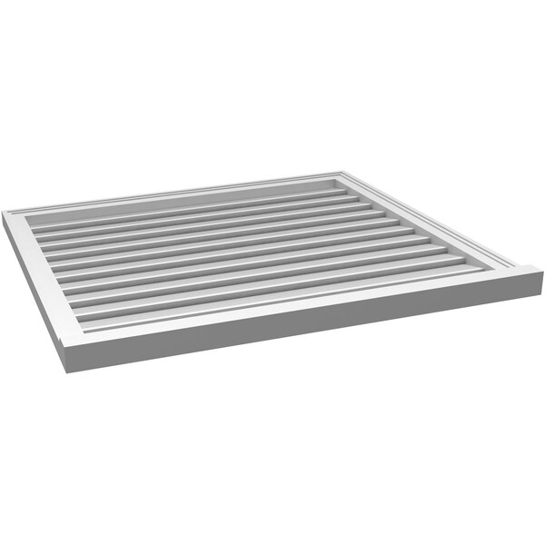Ekena Millwork Vertical Surface Mount PVC Gable Vent: Functional, w/ 2"W x 2"P Brickmould Sill Frame, 38"W x 34"H - GVPVE38X3403SF