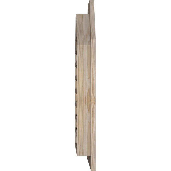 Ekena Millwork Octagonal Top Gable Vent Functional, Pine Gable Vent w/ 1" x 4" Flat Trim Frame, 16"W x 28"H - GVWOT16X2801SFUPI