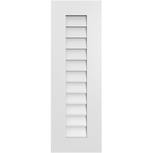 Ekena Millwork Vertical Surface Mount PVC Gable Vent: Non-Functional, w/ 3-1/2"W x 1"P Standard Frame, 12"W x 36"H - GVPVE12X3601SN
