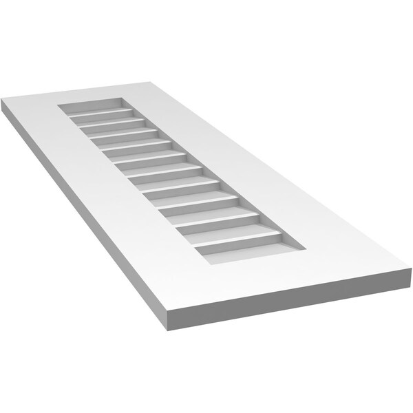 Ekena Millwork Vertical Surface Mount PVC Gable Vent: Non-Functional, w/ 3-1/2"W x 1"P Standard Frame, 12"W x 36"H - GVPVE12X3601SN