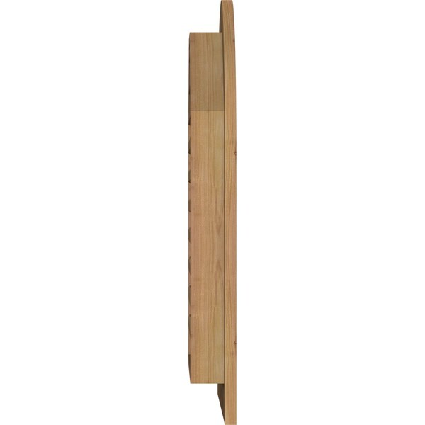 Ekena Millwork Round Top Gable Vent Functional, Western Red Cedar Gable Vent w/1" x 4" Flat Trim Frame, 22"W x 32"H - GVWRT22X3201SFUWR