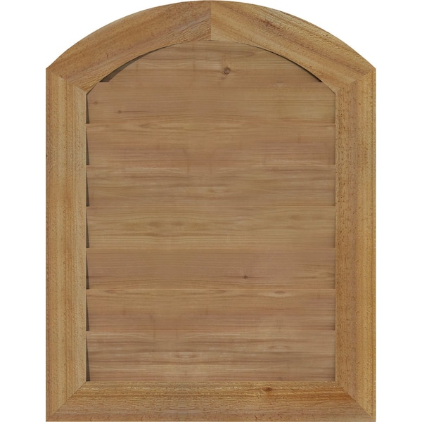 Ekena Millwork Arch Top Gable Vent Non-Functional Western Red Cedar Gable Vent w/Decorative Face Frame, 20"W x 30"H - GVWAR20X3002RDUWR