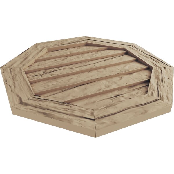 Ekena Millwork Timberthane Riverwood Octagonal Faux Wood Non-Functional Gable Vent, Primed Tan, 27"W x 27"H - GVUROC27X27DRWPR