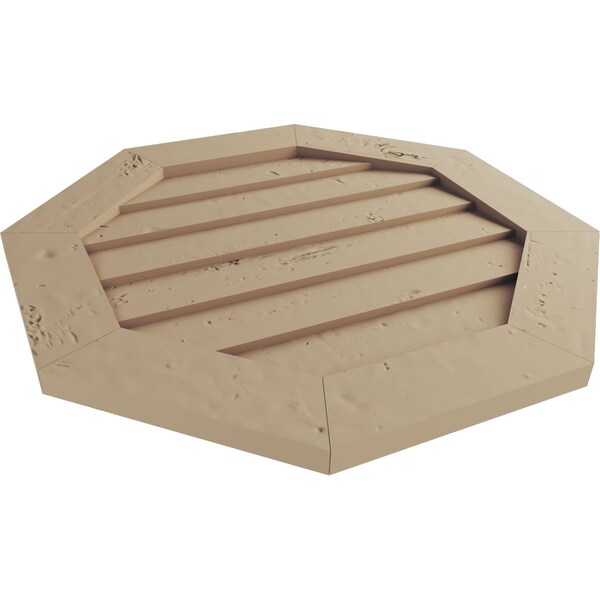 Ekena Millwork Timberthane Knotty Pine Octagonal Faux Wood Non-Functional Gable Vent, Primed Tan, 36"W x 36"H - GVUROC36X36DKPPR