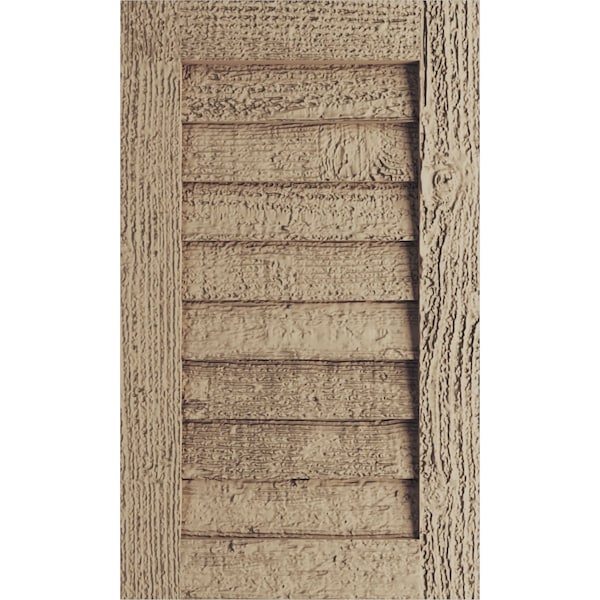 Ekena Millwork Timberthane Rough Sawn Vertical Faux Wood Non-Functional Gable Vent, Primed Tan, 24"W x 36"H - GVURVE24X36DRSPR
