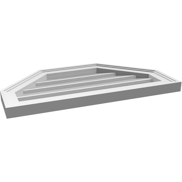 Ekena Millwork Octagonal Top Surface Mount PVC Gable Vent w/ 2"W x 1-1/2"P Brickmould Frame, 26"W x 14"H - GVPOT26X1402SN