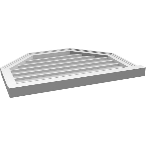Ekena Millwork Octagonal Top Surface Mount PVC Gable Vent w/ 2"W x 2"P Brickmould Sill Frame, 30"W x 22"H - GVPOT30X2203SN