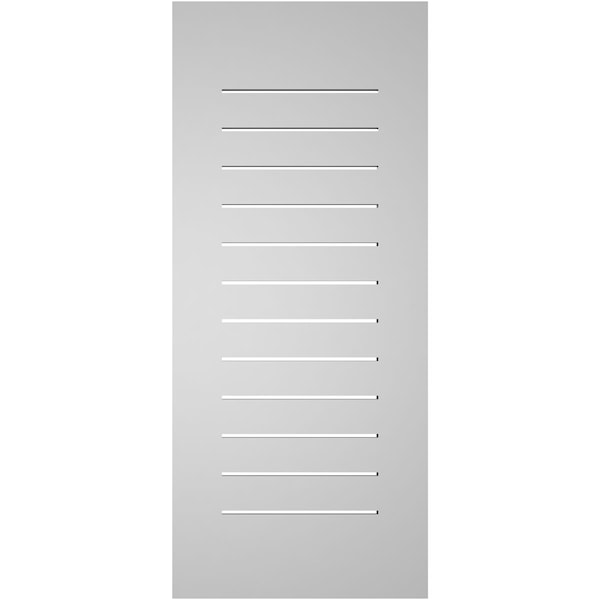 Ekena Millwork Vertical Surface Mount PVC Gable Vent: Functional, w/ 3-1/2"W x 1"P Standard Frame, 18"W x 42"H - GVPVE18X4201SF